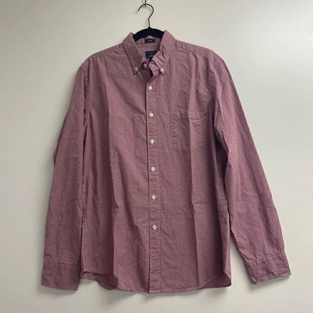 J. Crew Factory Flexed Wash Micro Gingham